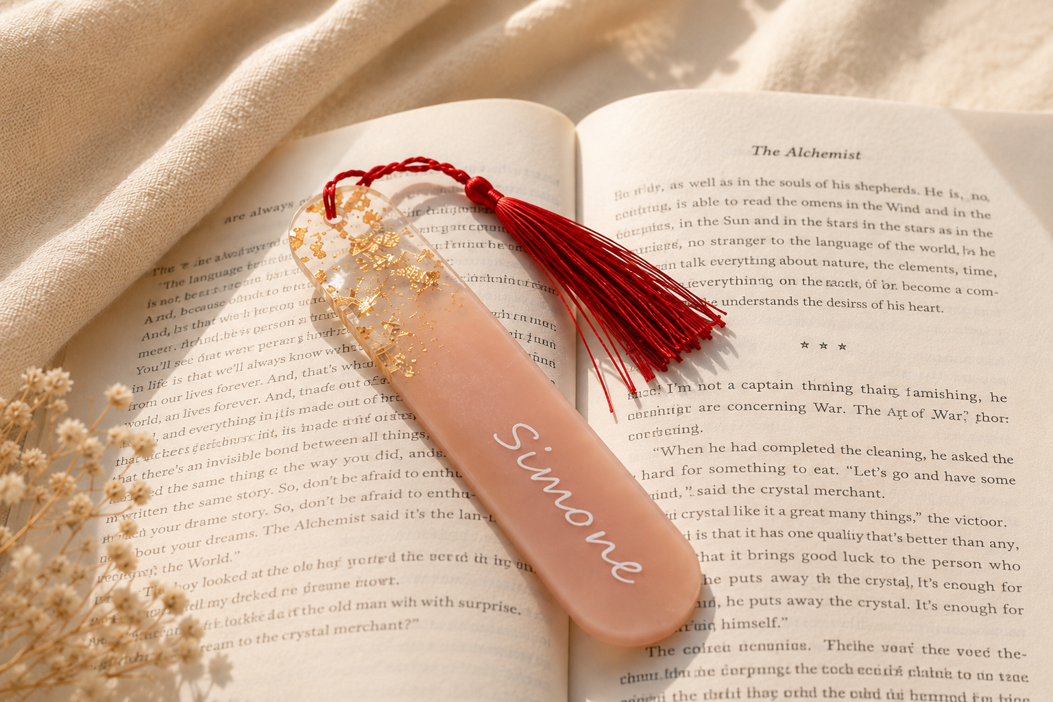 Personalized Floral Bookmark